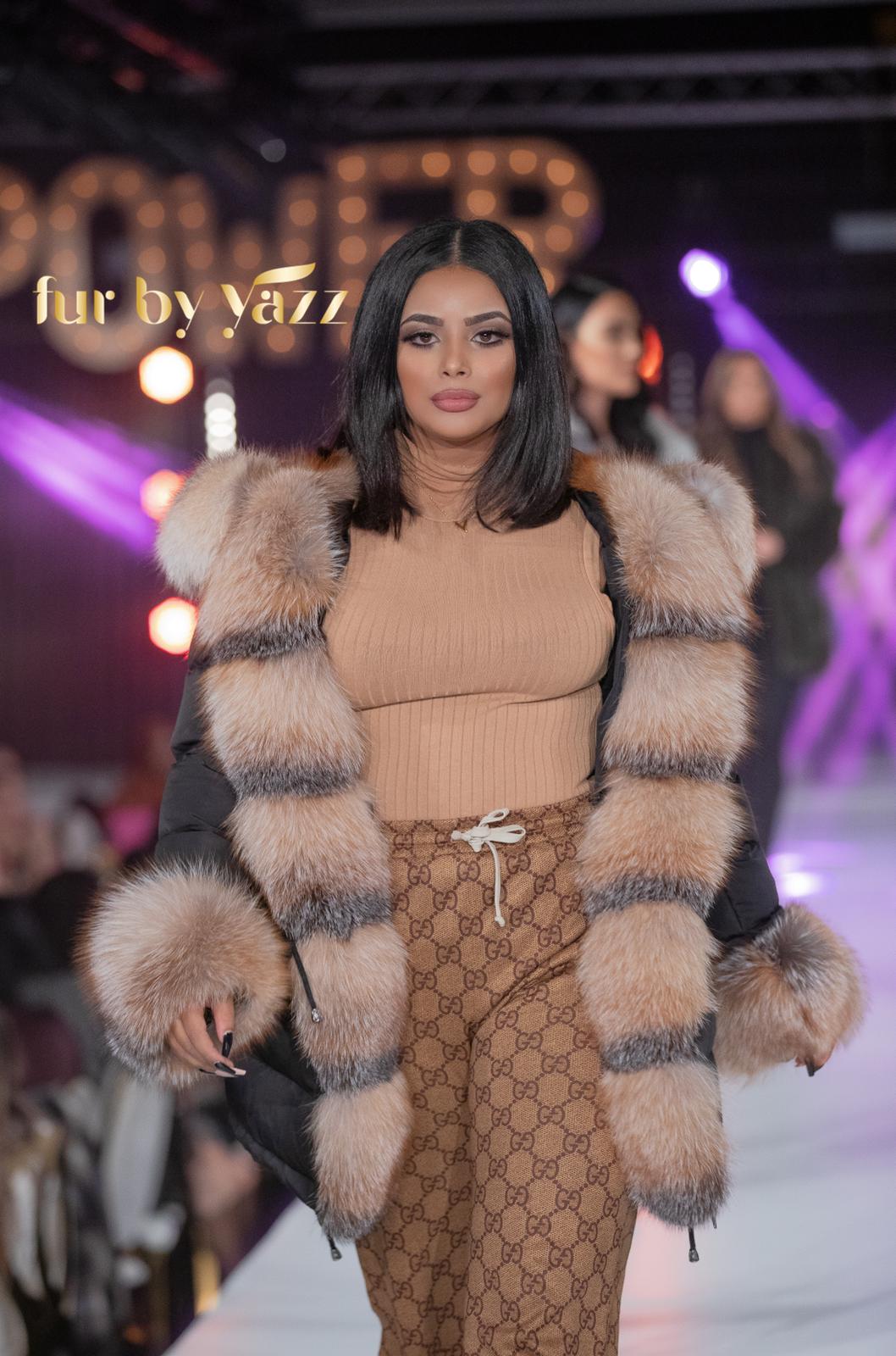 Fur Parka Marble Black